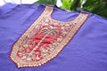 Sandhya Reddy - Purple Pure Silk Chanderi Handcrafted Semi-Stitched Suit Set with Zardozi and Sequin Work